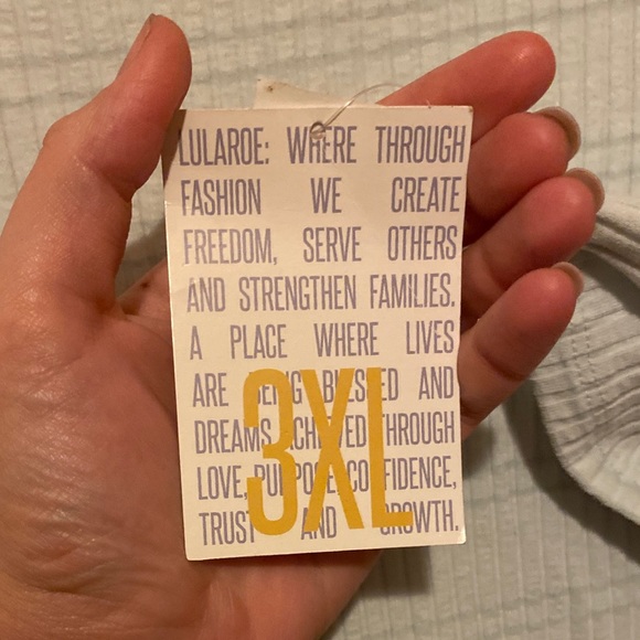 NWT LuLaRoe Gigi 3XL Soft Blue Stripe - Picture 3 of 5